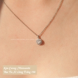 Dây chuyền bạc Việt Nam xi vàng trắng đính kim cương Moissanite 5,4 li Amora