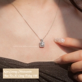 Dây chuyền bạc Việt Nam xi vàng trắng đính kim cương Moissanite 6,5 li Scarlett