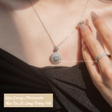 Dây chuyền bạc Việt Nam xi vàng trắng đính kim cương Moissanite 6,5 li Winter