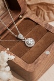 Dây chuyền bạc Việt Nam xi vàng trắng đính kim cương Moissanite 7 li Celine