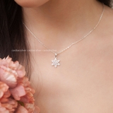 Dây chuyền bạc Việt Nam hoa đá năm cánh