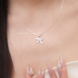 Dây chuyền bạc Việt Nam Pink bow