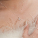 Dây chuyền bạc Việt Nam tròn viền đá nhọn