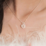 Dây chuyền bạc Việt Nam vương miện tim ổ đá