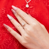 Nhẫn bạc Việt Nam ổ đá đế hoa xếp lớp