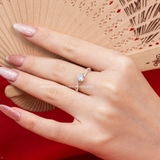 Nhẫn bạc Việt Nam ổ đá cạnh xoắn đá