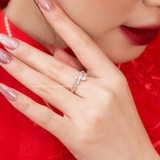 Nhẫn bạc Việt Nam ổ đá bốn chấu sợi đan