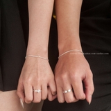 Lắc tay đôi bạc Việt Nam trơn tròn