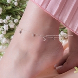 Lắc chân bạc Việt Nam trăng sao ổ đá rơi