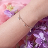 Lắc tay bạc Việt Nam trăng sao lấp lánh