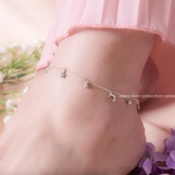 Lắc chân bạc Việt Nam trăng sao bi trơn