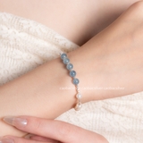 Lắc tay bạc Việt Nam Ngọc trai Freshwater Aquamarine Serenity