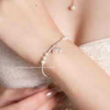 Lắc tay bạc Việt Nam Ngọc trai Freshwater Lily of the Valley