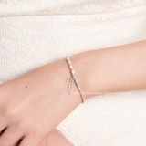 Lắc tay bạc Việt Nam Ngọc trai Freshwater Ribbon Charm