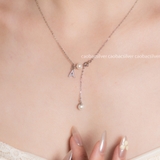 Dây chuyền bạc Việt Nam Ngọc trai Freshwater Initial Glow