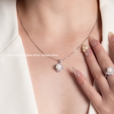 Dây chuyền bạc Việt Nam Ngọc trai Freshwater Halo Petal