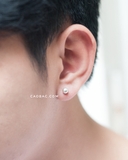 Khuyên tai bạc Việt Nam bi trơn size to (chiếc)