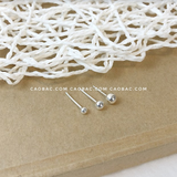 Khuyên tai bạc Việt Nam bi trơn size trung bình (chiếc)