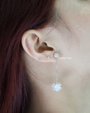 Khuyên tai bạc Việt Nam bông tuyết sợi dài