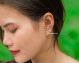 Khuyên tai bạc Việt Nam chuỗi đá treo sao