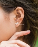 Khuyên tai bạc Việt Nam nơ đá