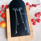 Khuyên tai bạc Việt Nam trăng sao sợi dài