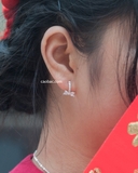 Khuyên tai bạc Việt Nam vòng tròn nơ