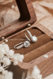 Khuyên tai bạc Việt Nam xi vàng trắng đính Kim Cương Moissanite 6 li Lily