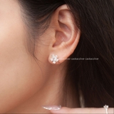 Khuyên tai bạc Việt Nam Peach Blossom