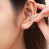 Khuyên tai bạc Việt Nam Pink Heart