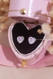 Khuyên tai bạc Việt Nam Pink Heart