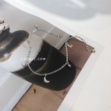 Lắc chân bạc Việt Nam trăng đá treo bi