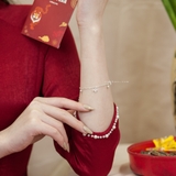 Lắc tay bạc Việt Nam ba cánh đá bi rơi