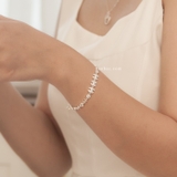 Lắc tay bạc Việt Nam ba Chanel đá