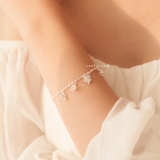 Lắc tay bạc Việt Nam bốn lá lập phương sao