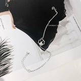 Lắc tay bạc Việt Nam bốn lá rỗng một cánh đặc