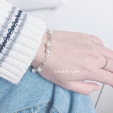 Lắc tay bạc Việt Nam cầu cát hai sợi