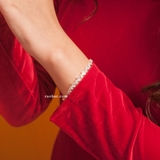 Lắc tay bạc Việt Nam chuỗi đá vuông