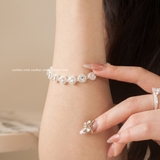 Lắc tay bạc Việt Nam full tim đá