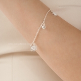 Lắc tay bạc Việt Nam hoa đá rơi