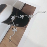 Lắc tay bạc Việt Nam hoa năm cánh