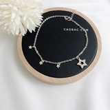 Lắc tay bạc Việt Nam một sao đá ba sao trơn