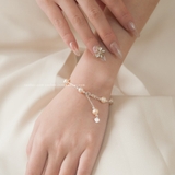 Lắc tay bạc Việt Nam Ngọc trai Freshwater 6 li dây xích mix bi