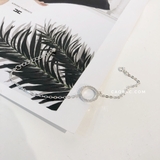 Lắc tay bạc Việt Nam tròn rỗng đá