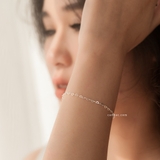 Lắc tay bạc Việt Nam xích trơn hình tim