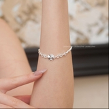 Lắc tay bạc Việt Nam bốn lá vô cực một cánh đá