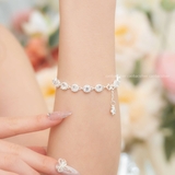 Lắc tay bạc Việt Nam chuỗi ổ đá tròn