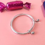 Lắc trẻ em bạc Việt Nam kiềng cứng hai chuông