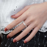 Nhẫn bạc Việt Nam lá đá nhỏ