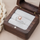 Nhẫn bạc Việt Nam Ngọc trai Freshwater viền đá lệch